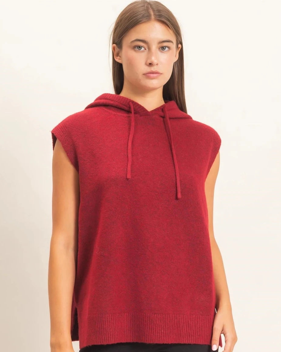 Jenna Sleeveless Hoodie Sweater