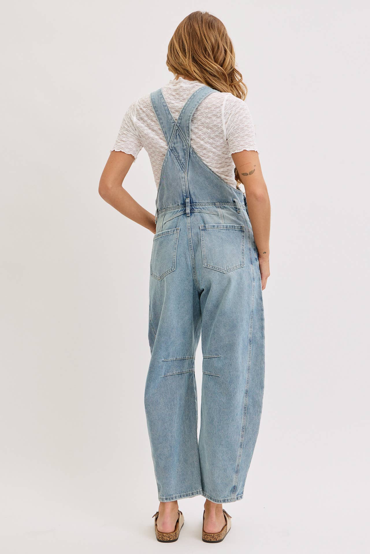 Denim Barrel Overalls