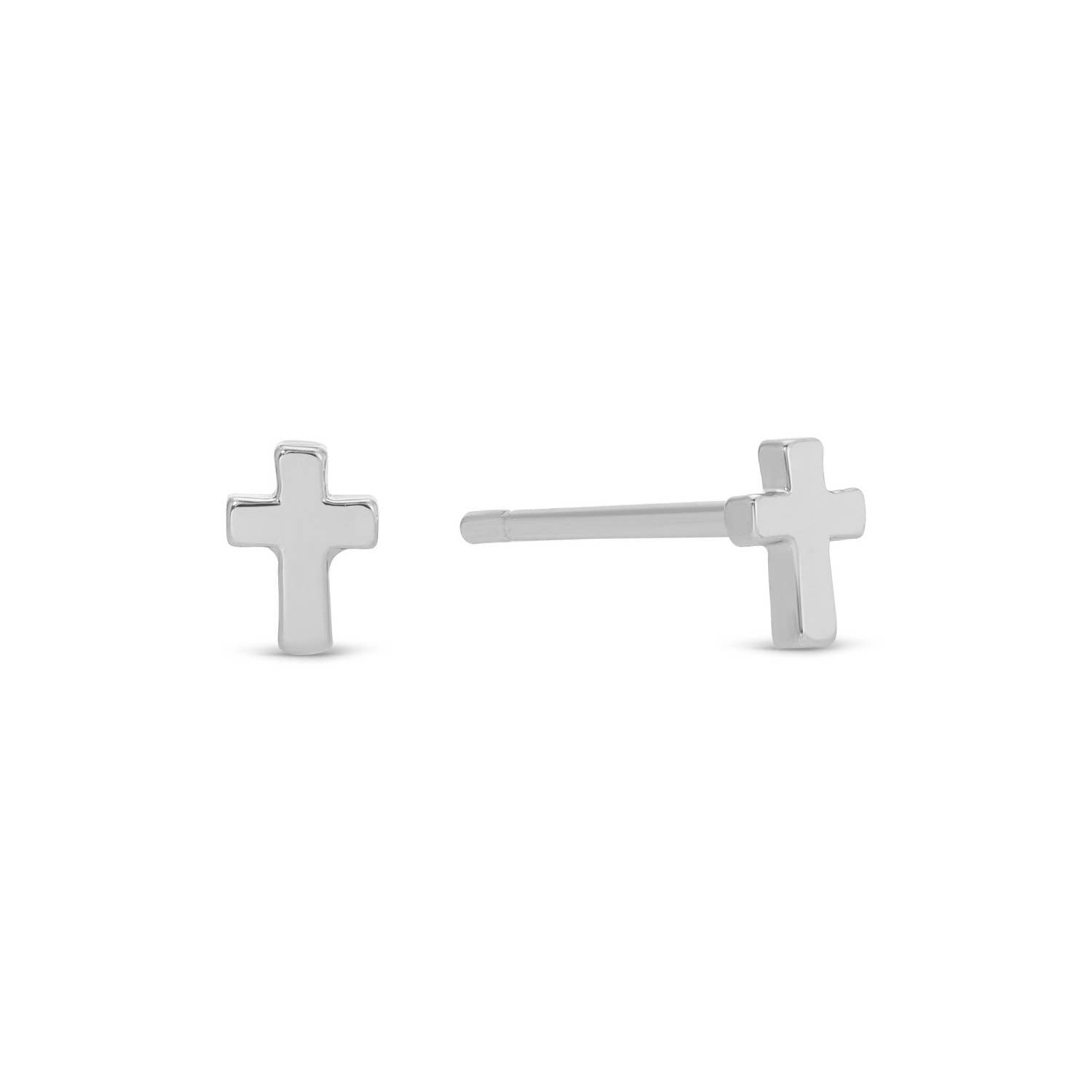 Small Cross Studs On Velvet Tag