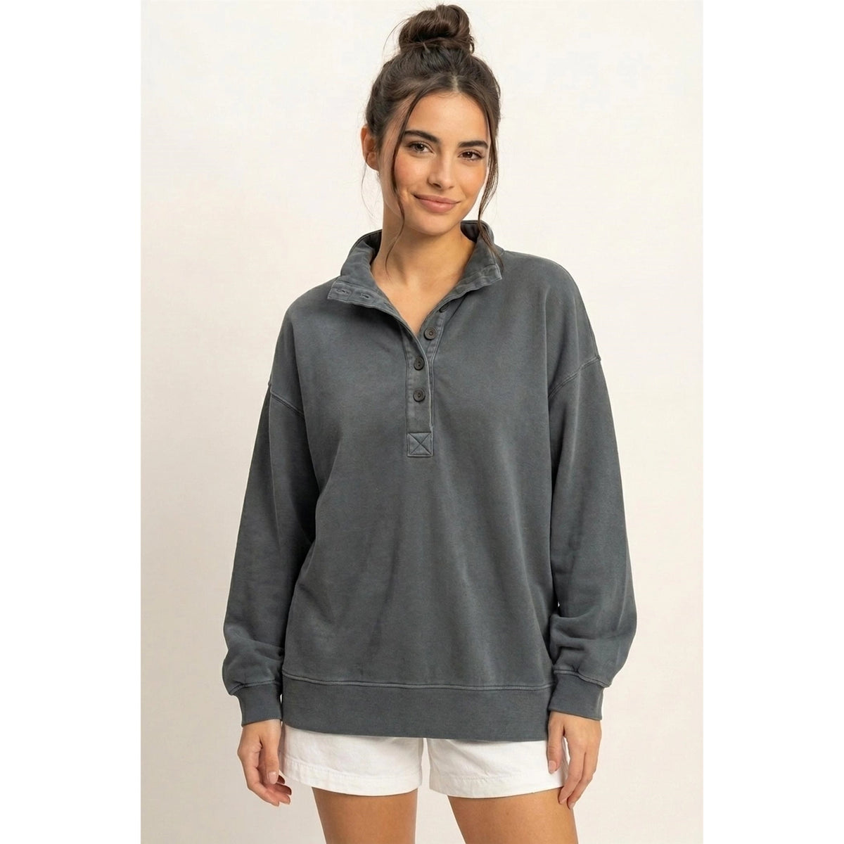 Layce Button Front Sweatshirt