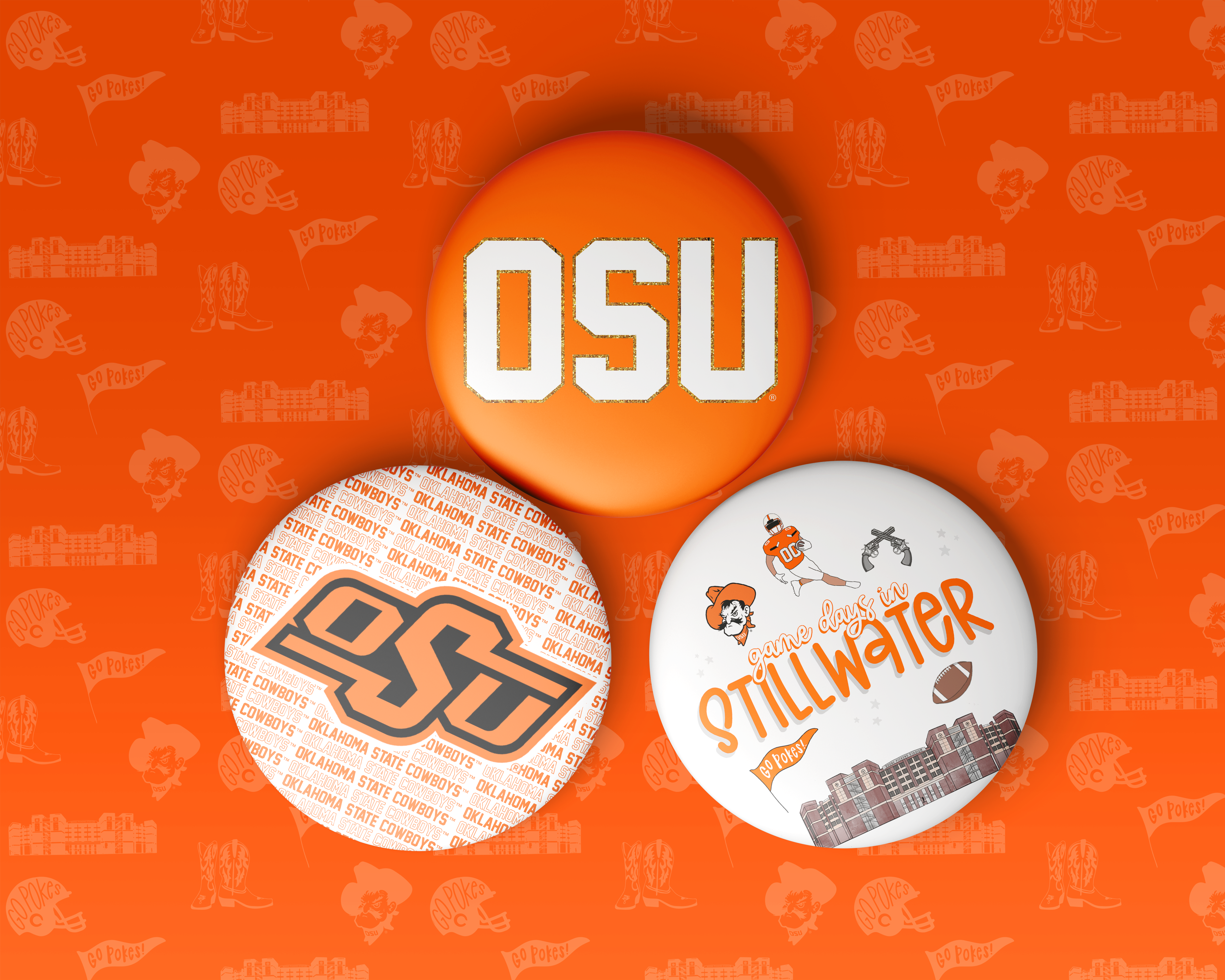 Oklahoma State University Game Day Buttons | OSU Gameday Pin