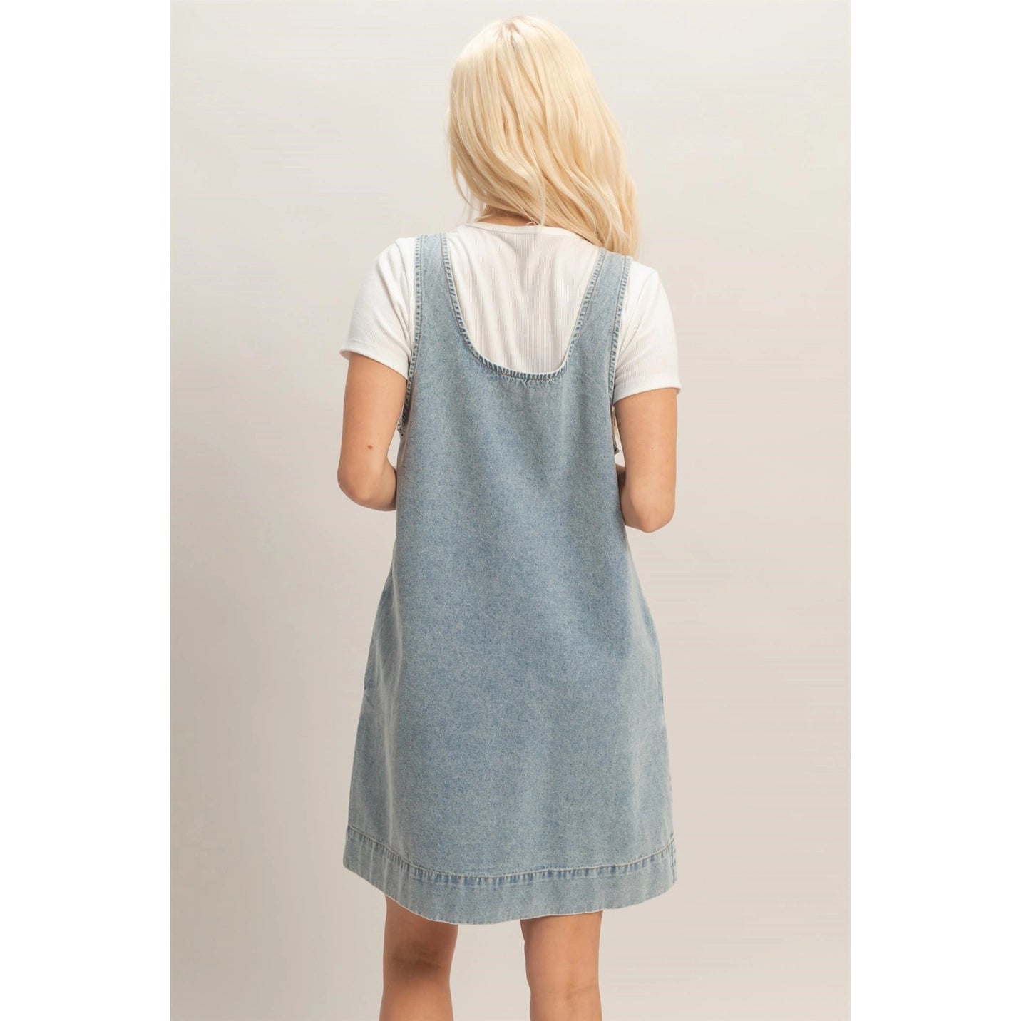 Sleeveless Denim Shift Dress