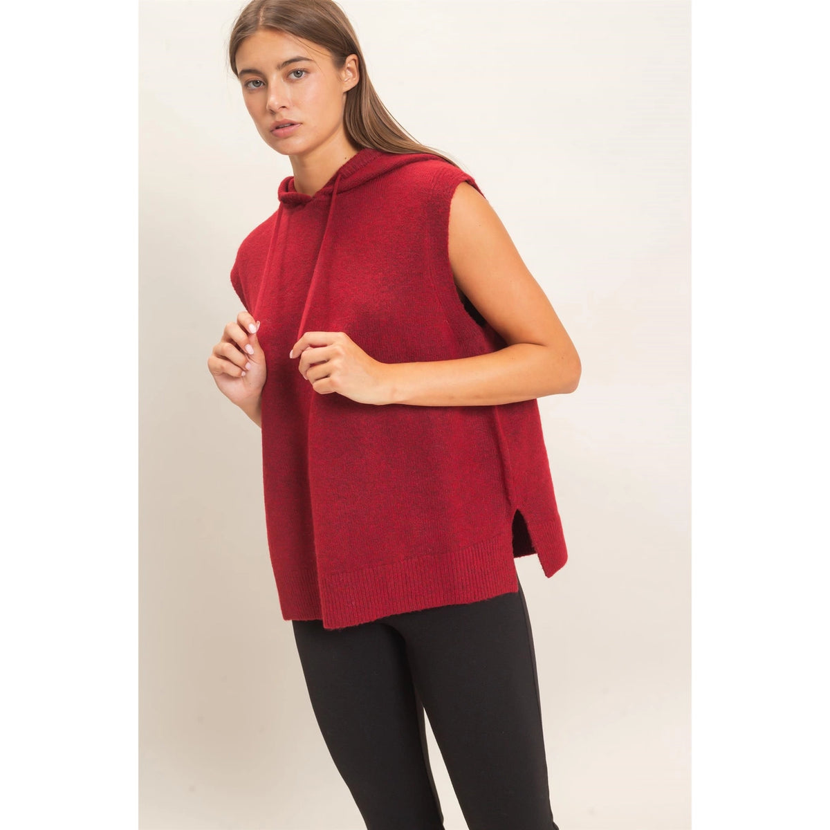 Jenna Sleeveless Hoodie Sweater