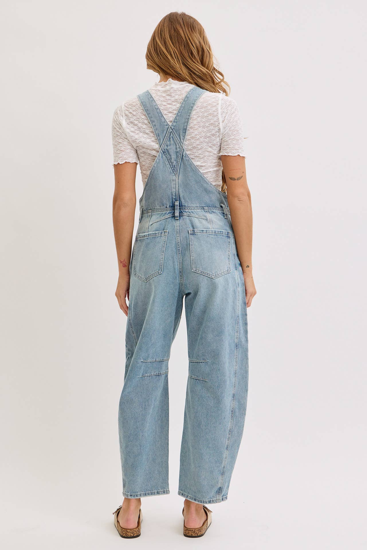 Denim Barrel Overalls