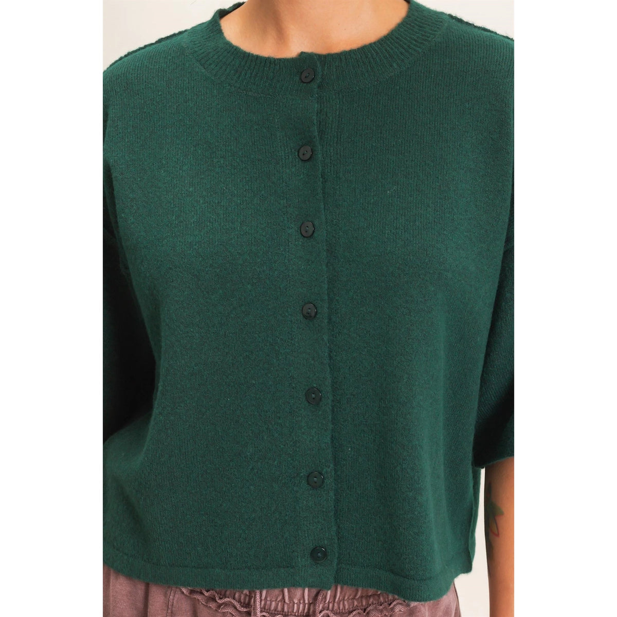 Sarah Drop Shoulder S/S Cardigan