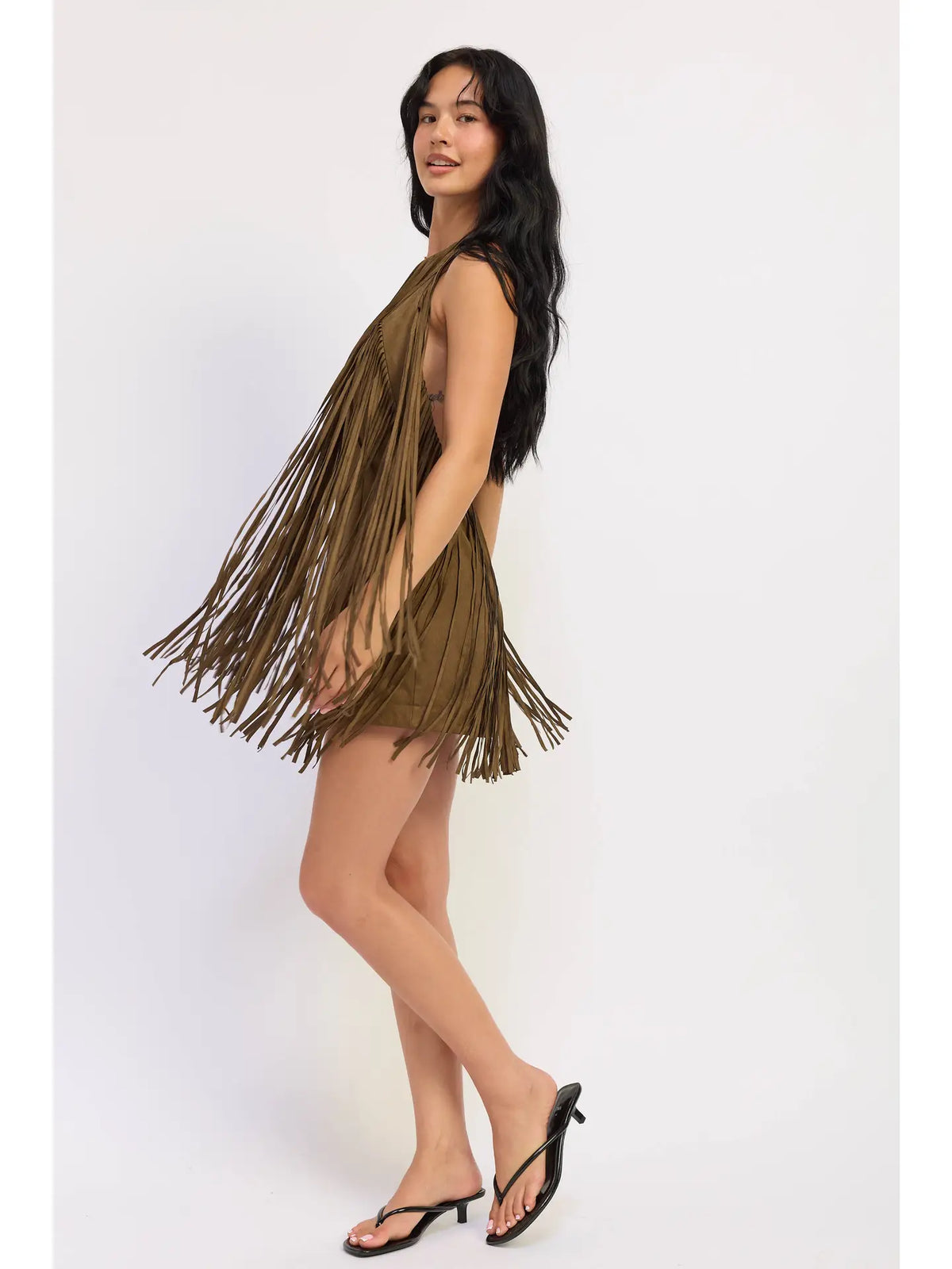 Mini Suede Fringe Dress