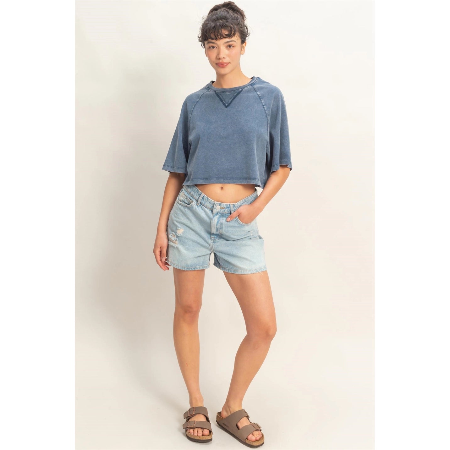Mineral Washed Cropped Tee
