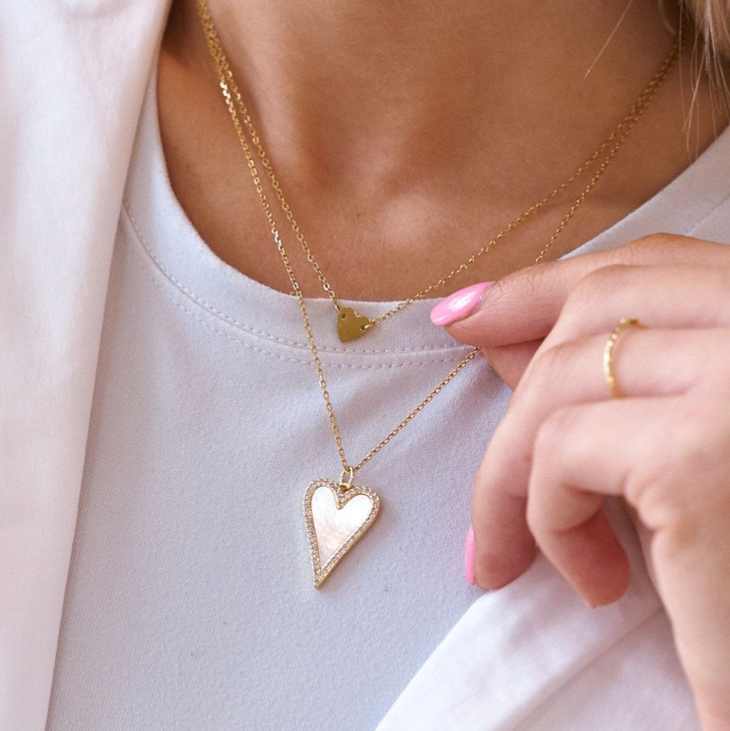 White Shell Heart Adjustable Necklace