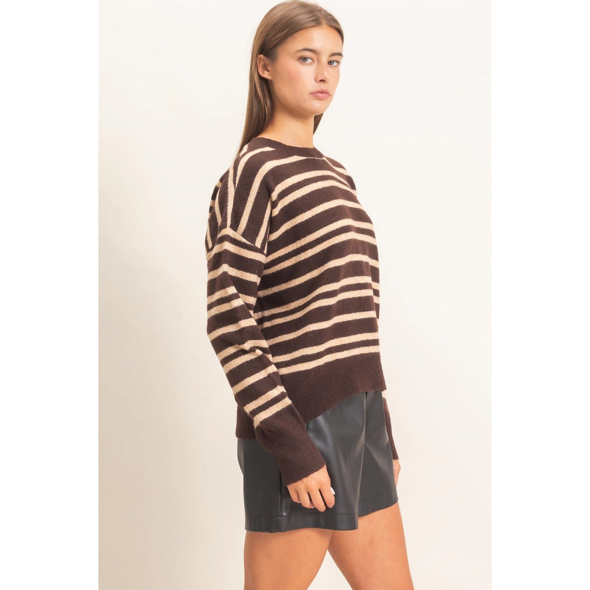 Anna Striped Crew Neck Sweater