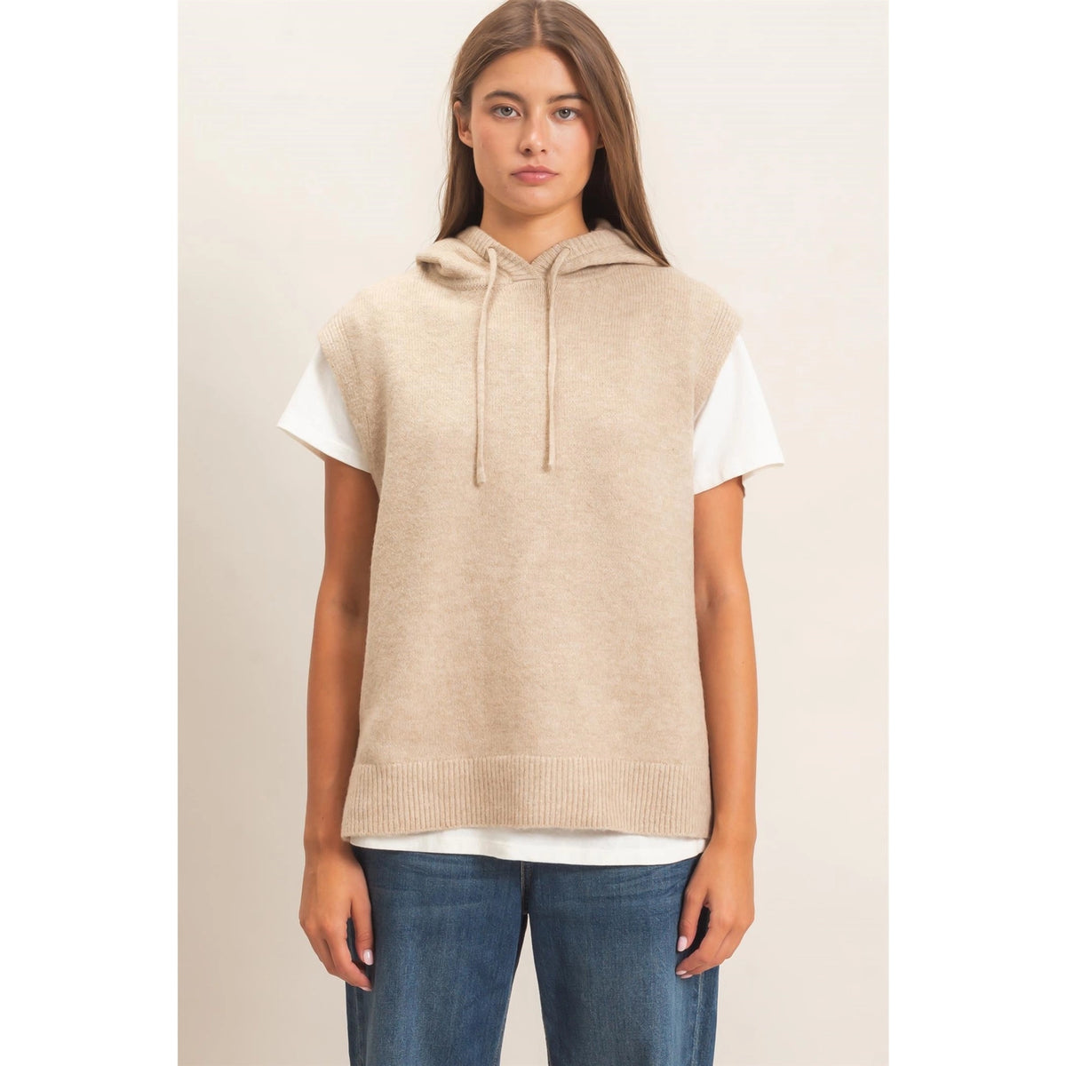 Jenna Sleeveless Hoodie Sweater