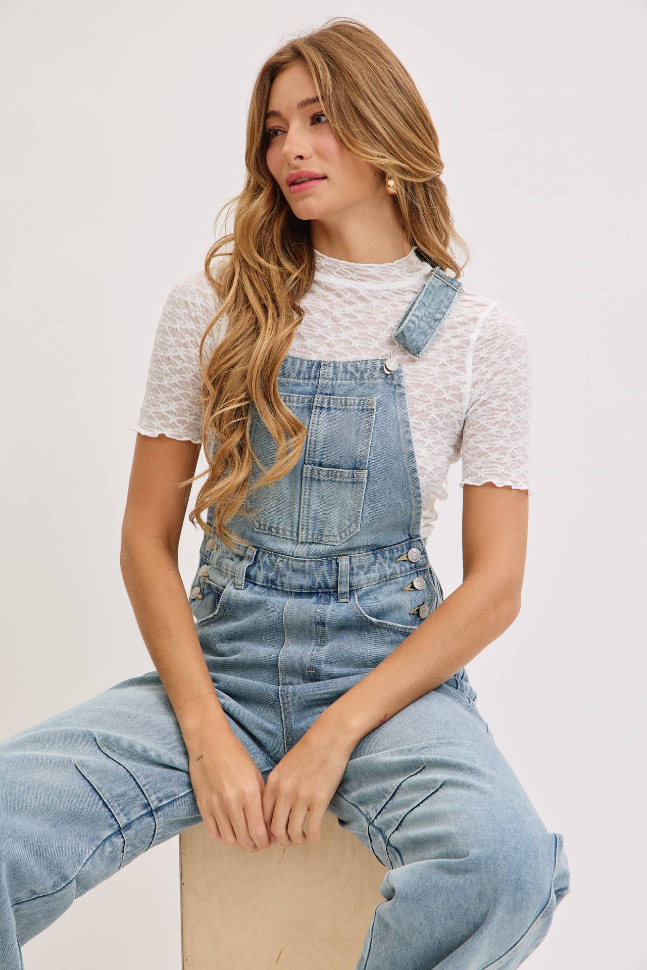 Denim Barrel Overalls