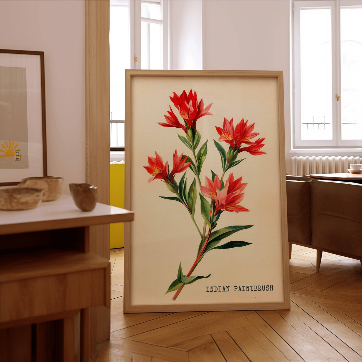 Indian Paintbrush Texas Wildflower French Market Seed Packet Art Print