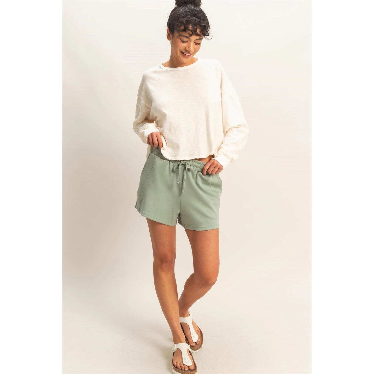 Drawstring Waist Shorts