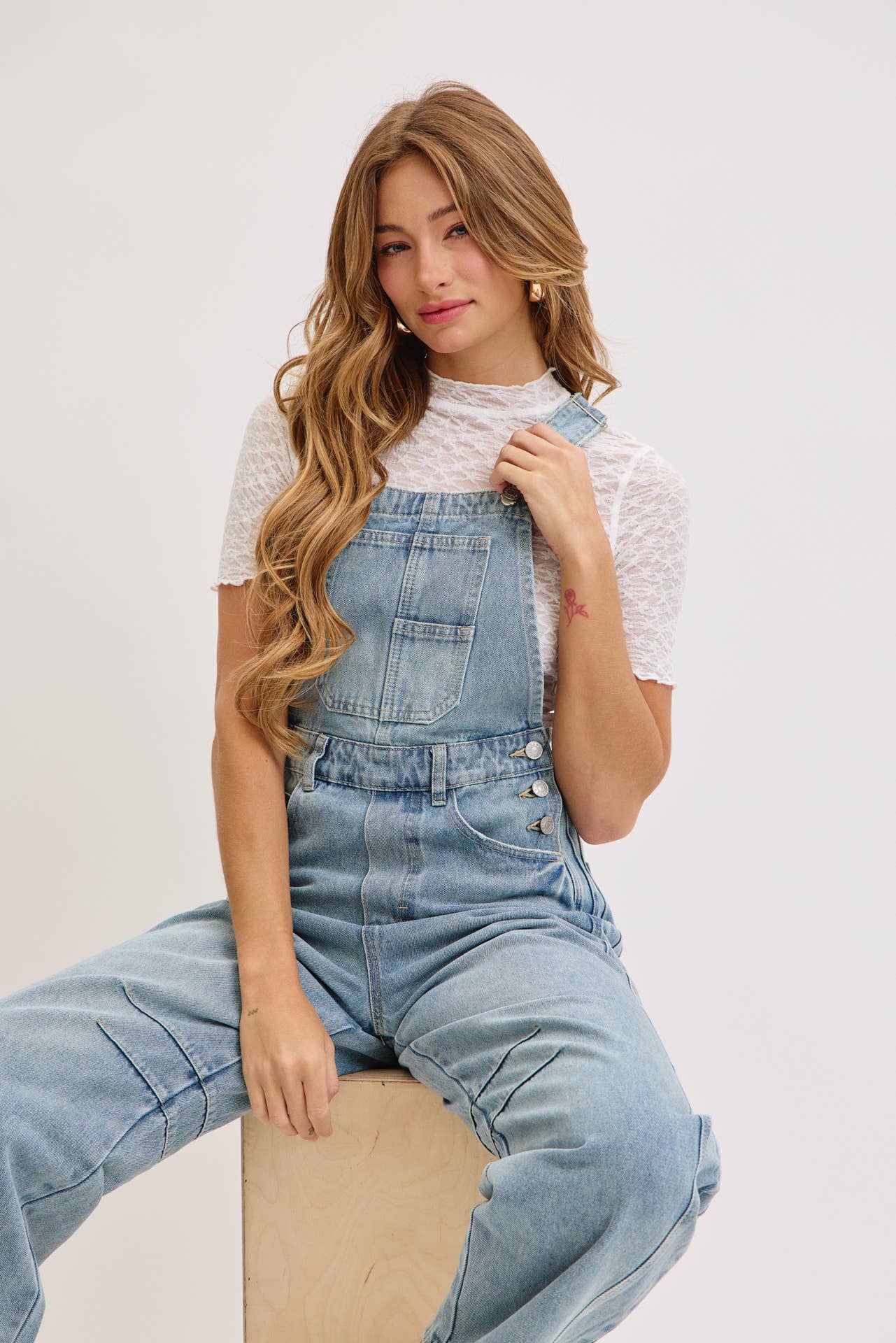 Denim Barrel Overalls