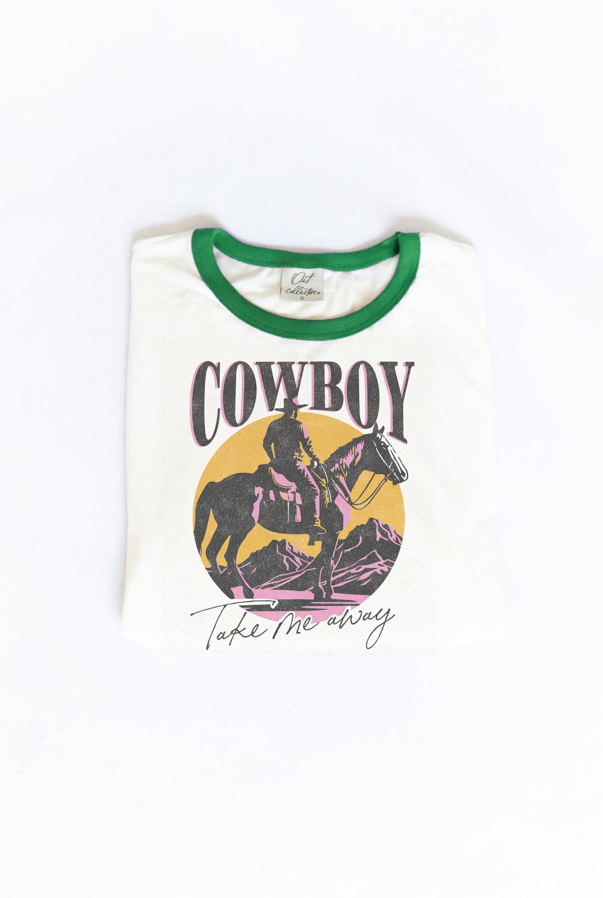 COWBOY TAKE ME AWAY Ringer Graphic T-Shirt