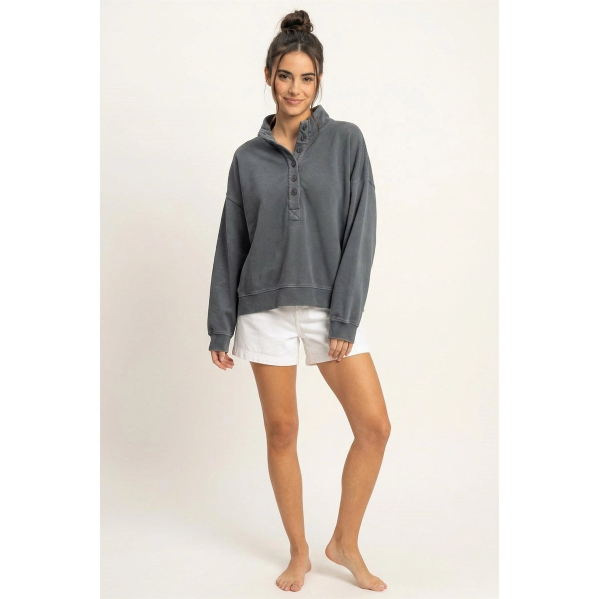 Layce Button Front Sweatshirt